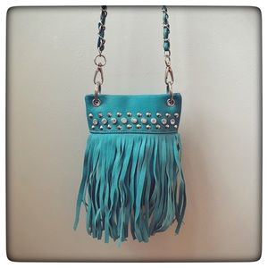 Turquoise Hippie/Boho fringe crossbody bag/purse